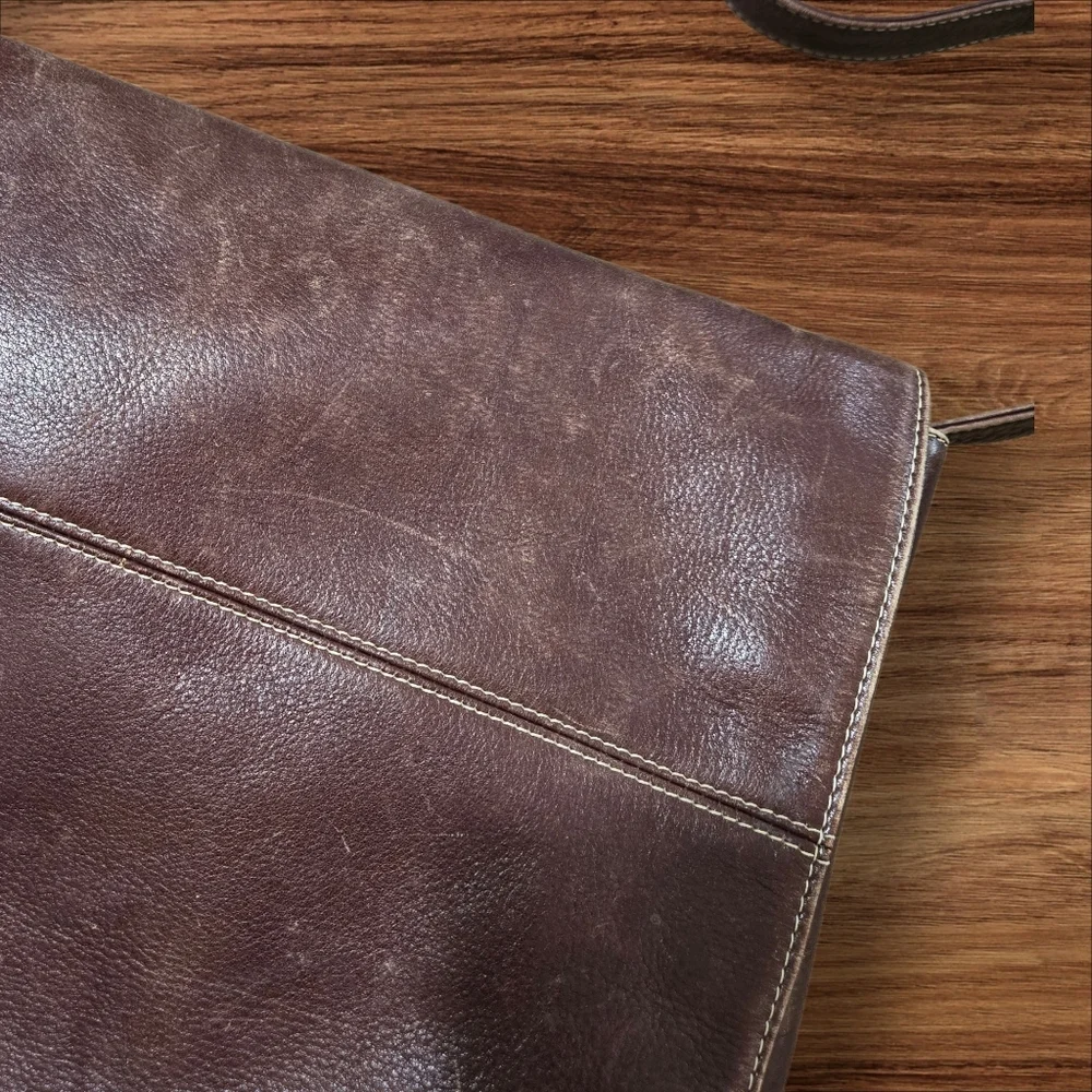 Latico Dark Brown Leather Messenger Bag